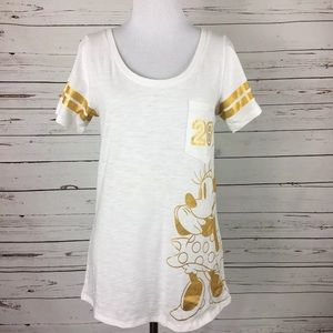 NWOT Disney Parks Minnie Gold Football Jersey Tee